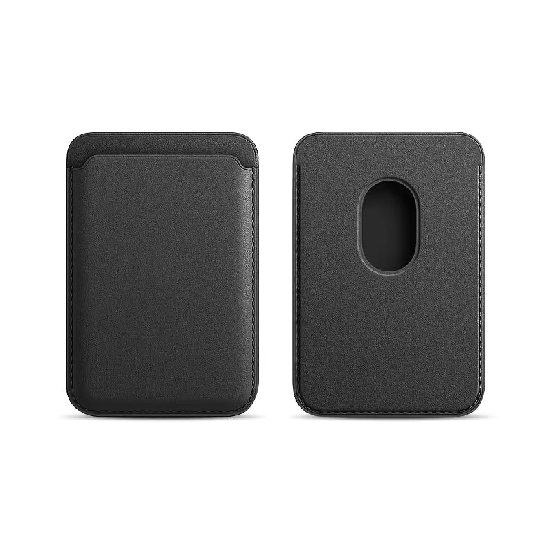 Portatarjetas magnético para iPhone de piel sintética Negro