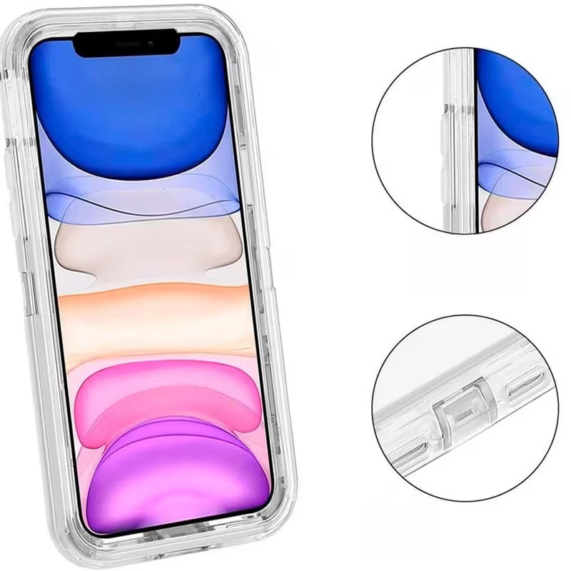 Funda transparente de alto impacto 360 para iPhone 15 Pro Max resistente al uso rudo