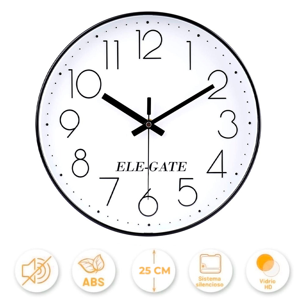 Reloj de pared de cuarzo silencioso